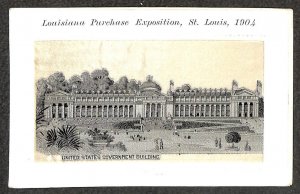 ST. LOUIS WORLD'S FAIR EXPO GOVERNMENT BUILDING SILK NOVELTY POSTCARD (1904) !!!