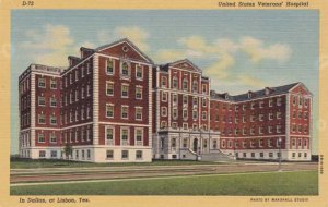 Veteran's Hospital in Dallas at Lisbon TX, Texas 1940 Linen