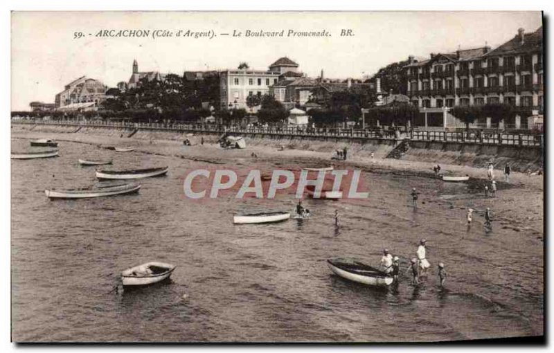 Old Postcard Arcachon Boulevard Walk