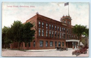 OSKALOOSA, Iowa IA ~ LACEY HOTEL Street Scene 1910s Mahaska County Postcard