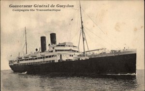 Steamship Steamer Gouverneur General de Gueydon Vintage Postcard