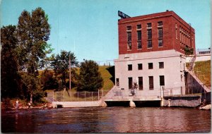 Consumers Power Company Rogers Dam Muskegon River Pike Fishing Postcard VTG UNP  