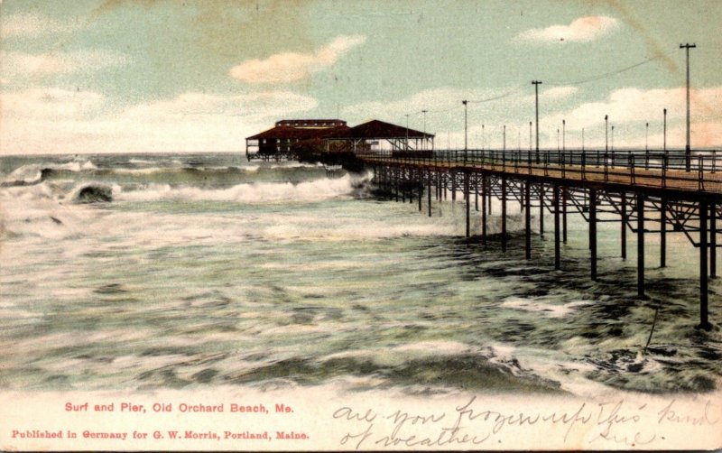 Maine Old Orchard Beach Surf and Pier 1907