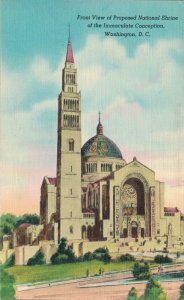 USA Washington D.C Front View of Proposed National Shrine Vintage Postcard 07.39