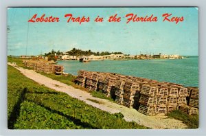 Conch Key FL-Florida, Lobster Traps, Marina, Boar, Chrome c1967 Postcard