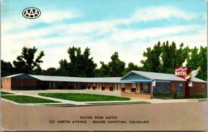 Vtg 1950s Silver Spur Motel Grand Junction Colorado CO Postcard