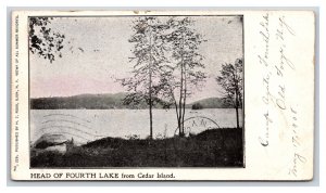 Fourth Lake From Cedar Island Adirondack Mountains NY H D Ross UDB Postcard  U14