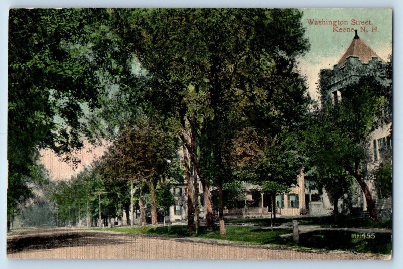 Keene New Hampshire NH Postcard Washington Street Exterior House c1910 Vintage