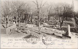 Boston MA Cops Hill Burying Ground Cemetery c1906 Rotograph Postcard H7