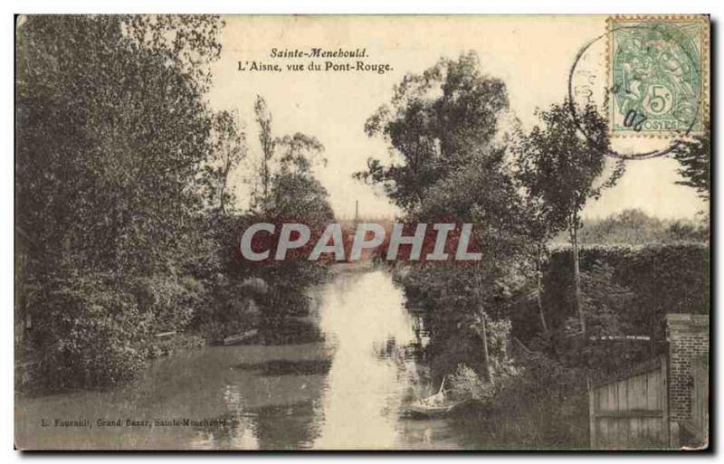 Postcard Old St Menebould L Aisne View of Pont Rouge