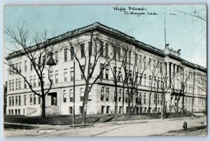 Fort Wayne Indiana IN Postcard High School Building Exterior View 1910 Antique