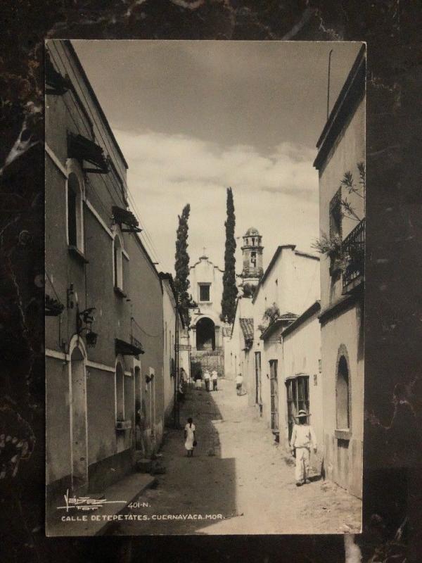 Mint Cuernavaca Mexico RPPC Postcard Tepetates Street