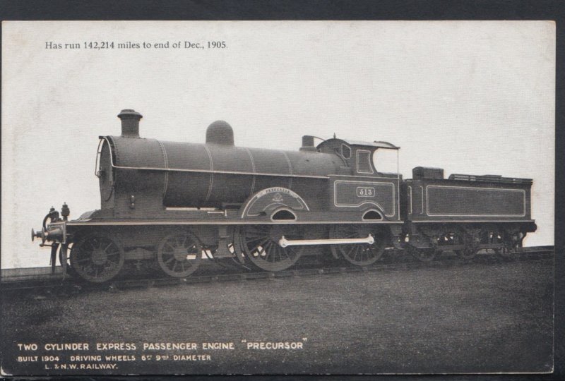 Railway Transport Postcard - Two Cylinder Express Passenger Engine Precursor...