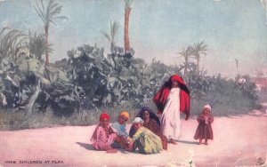 B204 Egypt 1906 Arab Children at Play vintage postcard