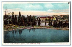 c1920 Fountain Hotel Exterior Building Yellowstone Park Wyoming Vintage Postcard