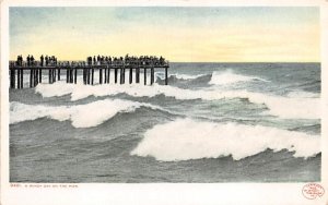 A Windy Day on the Pier Beach Scene, New Jersey  