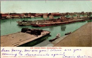 Sacramento California Waterfront Boats 1907 Edward Mitchell Postcard