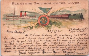 Pleasure Sailings On The Clyde P.S Glen Sannox Dining Car Vintage Postcard 09.21