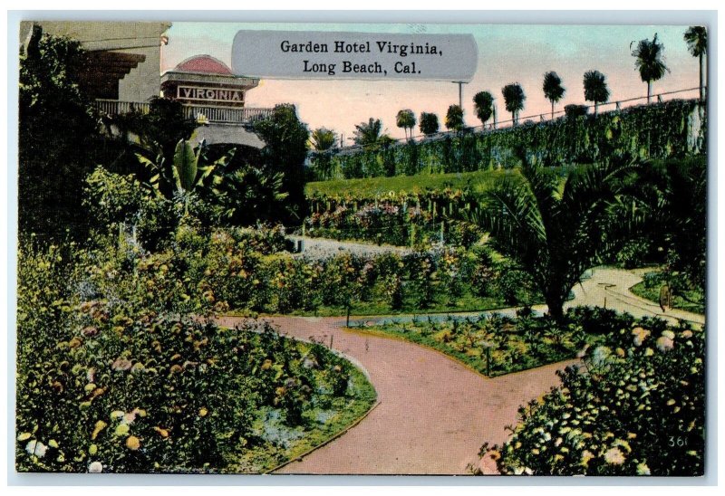 c1910's Scenic Garden Hotel Virginia Long Beach California CA Unposted Postcard
