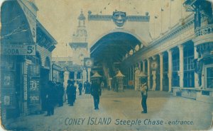 Early 1900's Coney Island Steeple Chase - Entrance - Vintage Postcard
