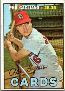 1967 Topps Baseball Card Phil Gagliano St Louis Cardinals sk2262