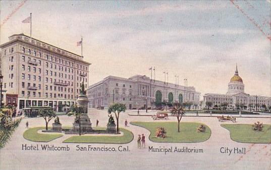 California San Francisco Hotel Whitcomb, Municipal Auditorium, City Hall