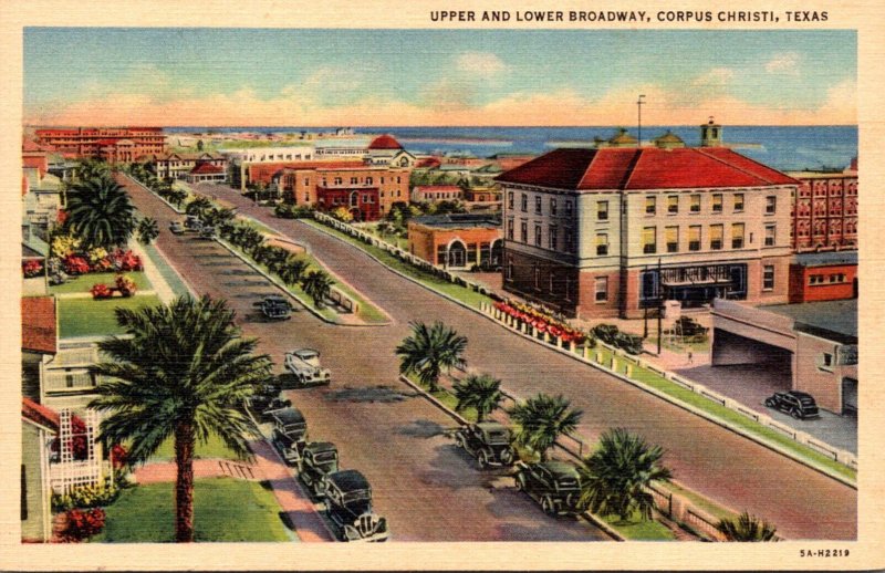 Texas Corpus Christi Upper and Lower Broadway Curteich