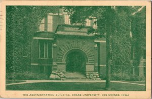 Administration Building Drake University Des Moines IA c1923 Vtg Postcard C09