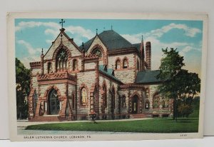 Lebanon Pa Salem Lutheran Church Vintage Postcard C9