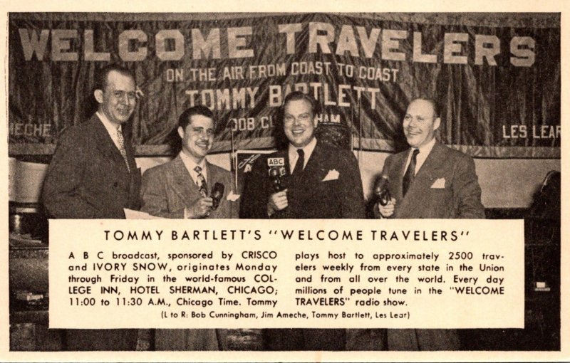 Illinois Chicago Hotel Sherman College Inn Tommy Bartlett's Welcom...