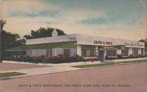 Florida Miami Edith &amp  Fritz Restaurant 1952