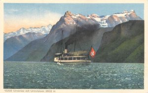 Switzerland navigation & sailing topic postcard Urnersee Swiss cruise ship