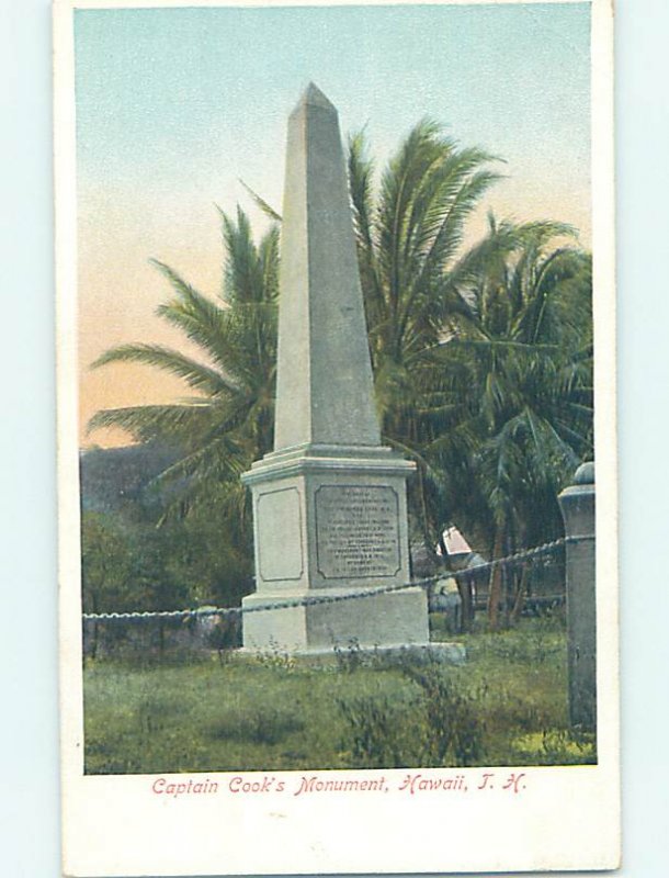 Pre-1907 MONUMENT SCENE Captain Cook - Near Kailua Hawaii HI AE8202