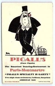 PARIS, France ~ PIGALL'S RESTAURANT ~ Tuxedo c1930s Dancing & Dining Postcard