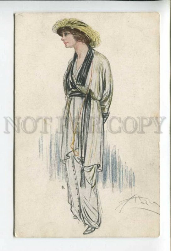 431750 ART NOUVEAU Fashion Woman ITALY Vintage postcard #329-3