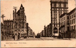 Vtg Dayton Ohio OH Third Street View 1907 Raphael Tuck Postcard