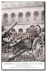 Postcard Old Army Trophees the great war Museum of the German army Projector ...