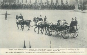 Royalty Postcard German royal family visit in Belgium 25.10.1910 royal carriage