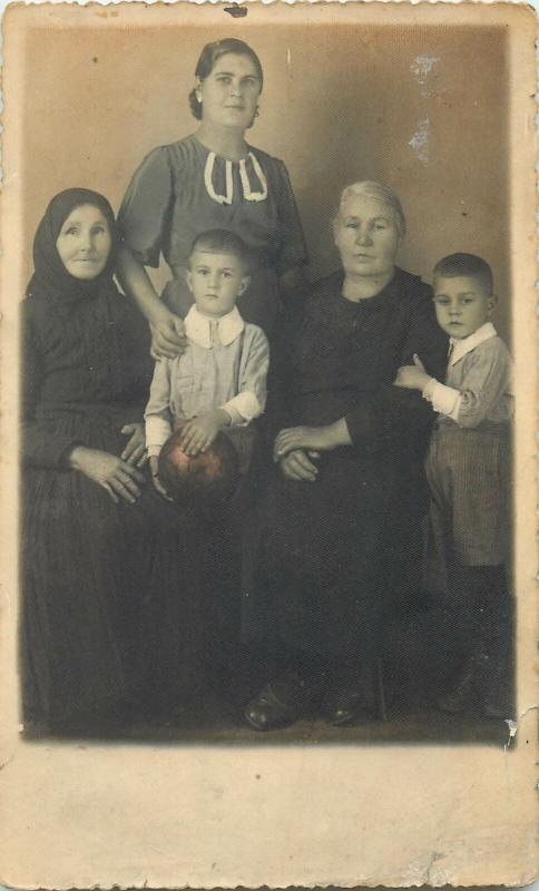Romania social history romanian family photo postcard dated 1937 Cluj