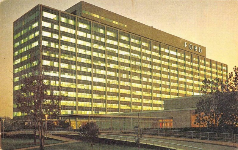 DEARBORN, Michigan MI   FORD MOTOR COMPANY~Central Office Evening View  Postcard