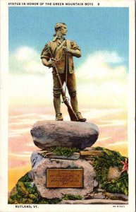 Postcard MONUMENT SCENE Rutland Vermont VT AO0986