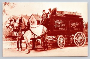 Miller Brewing Company Milwaukee Wisconsin Antique Unposted Postcard Horse Wagon