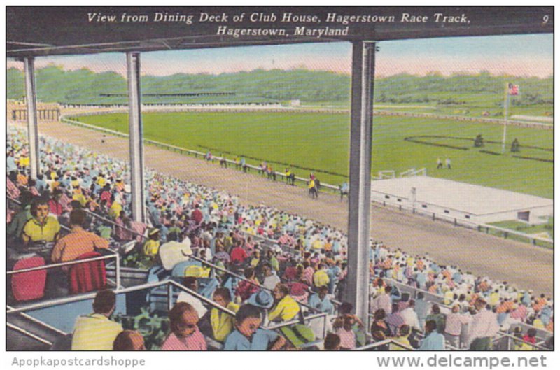 Maryland Hagerstown Race Track View From Dining Deck Of Club House Horse Racing