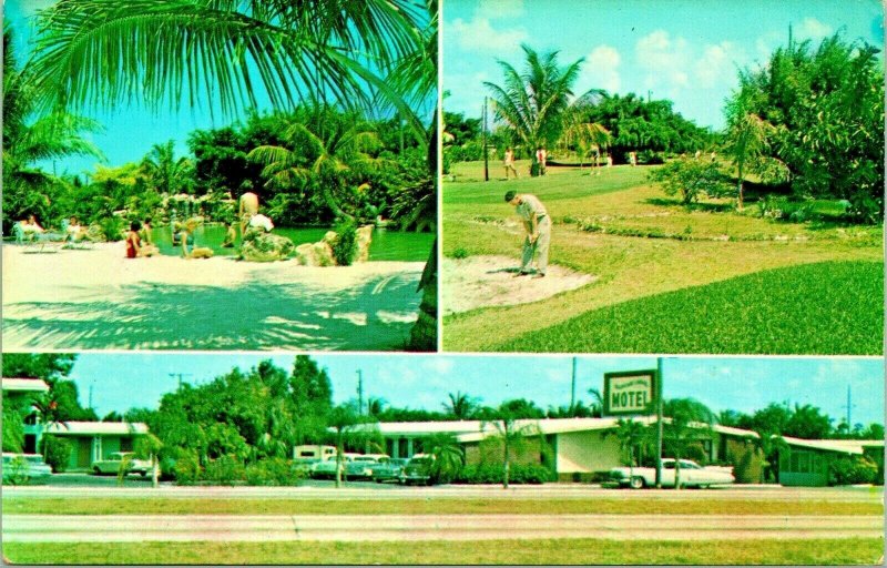 Hurricane Lodge Motel Multivue États-unis 1 Miami Floride Fl Unp Vtg Chrome