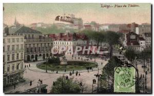 Old Postcard Liege Theater Square