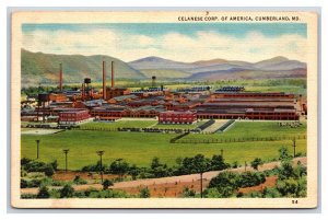 Celanese Corporation Plant Cumberland Maryland MD Linen Postcard Y1