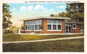 Columbus Wisconsin City Park Resthaven Toursit Camp Site vintage pc DD6975