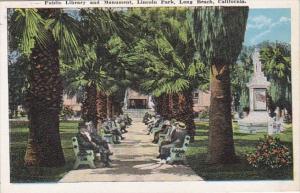 California Long Beach Public Library and Monument Lincoln Park