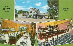 Kenosha Wisconsin Ray Radigan's restaurant interior Shaul Kropp Postcard 13088