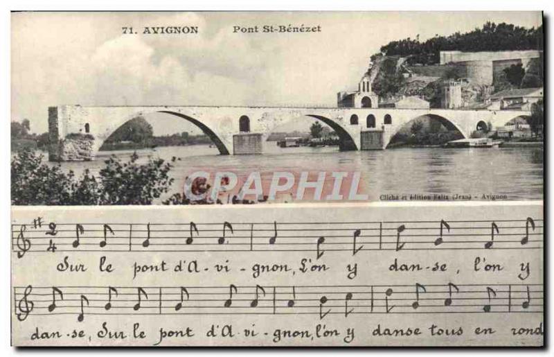 Old Postcard Avignon Pont Saint Benezet